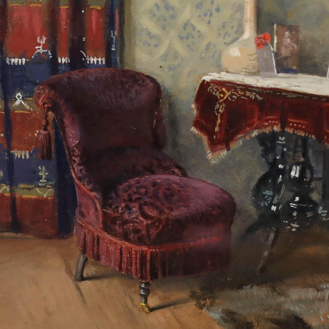 Ludwig Berwald (1865 1943) Early 20th Century Watercolour, A Quiet Corner photo 395.0