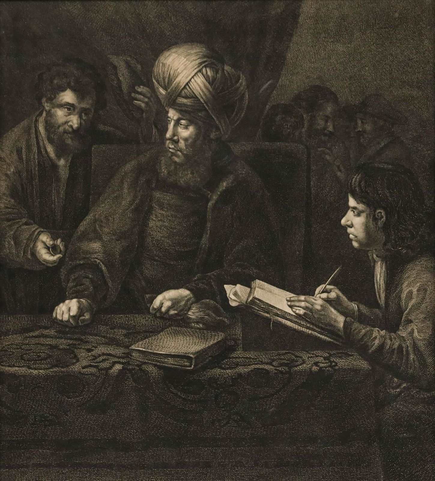 Ravenet After Rembrandt 1767 Engraving, The Lord Of The Vineyard photo furniture