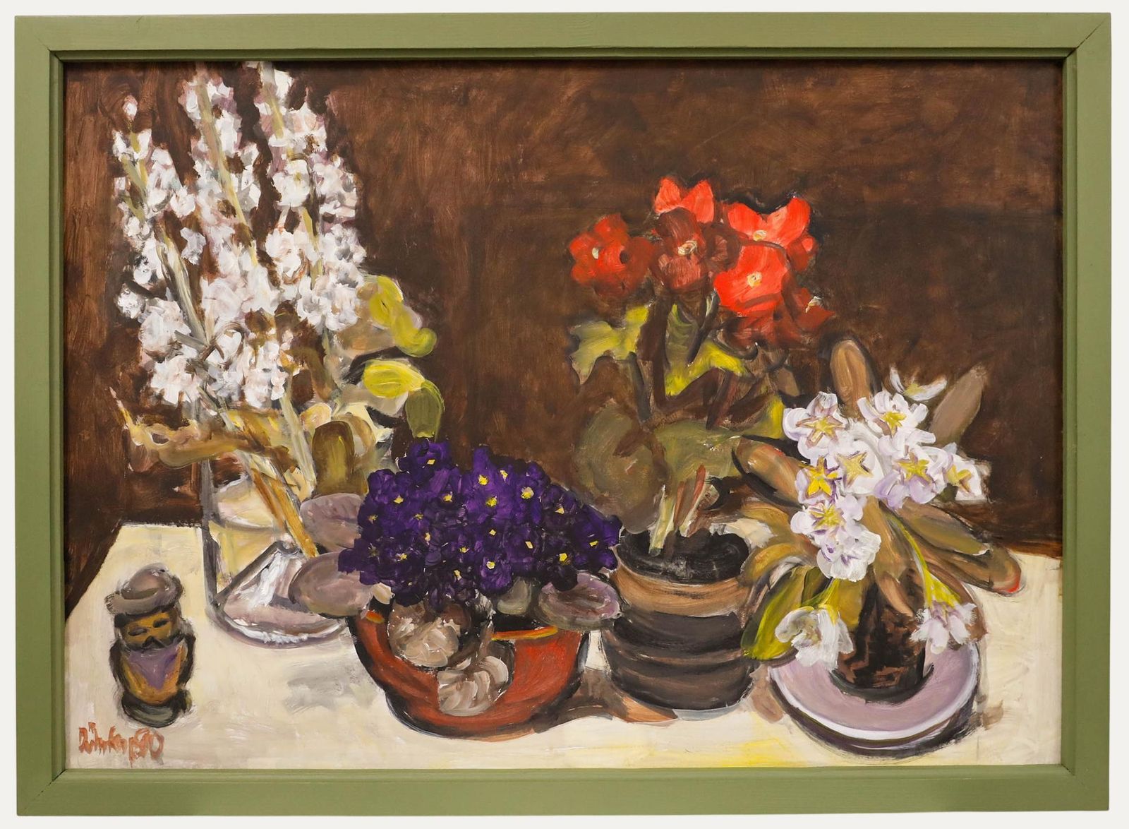 Günter Dührkop (1925 2002) Framed Oil, Still Life Of Potted Plants