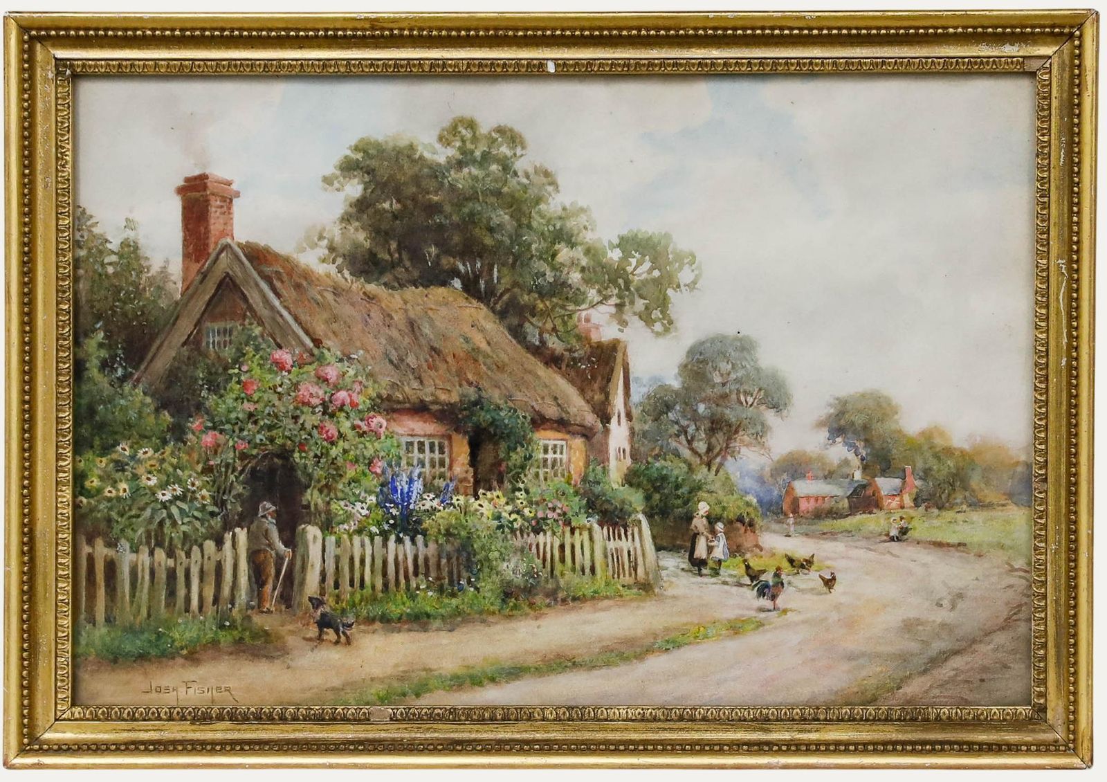 Joshua Fisher (1859 1933) Early 20th Century Watercolour, Summer Cottage