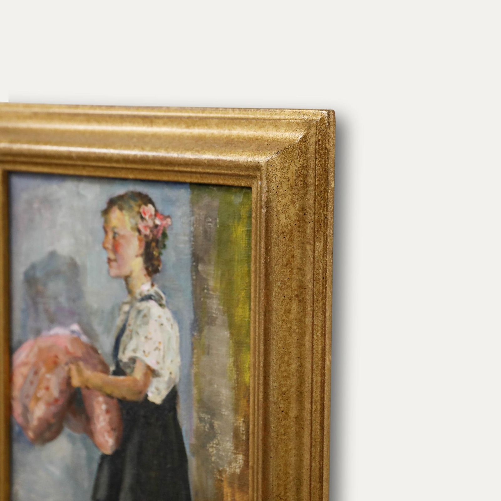 Viktor Fedorovich Letyanin (1921 2009) Framed 1951 Oil, Portrait Of A Girl photo 325.0