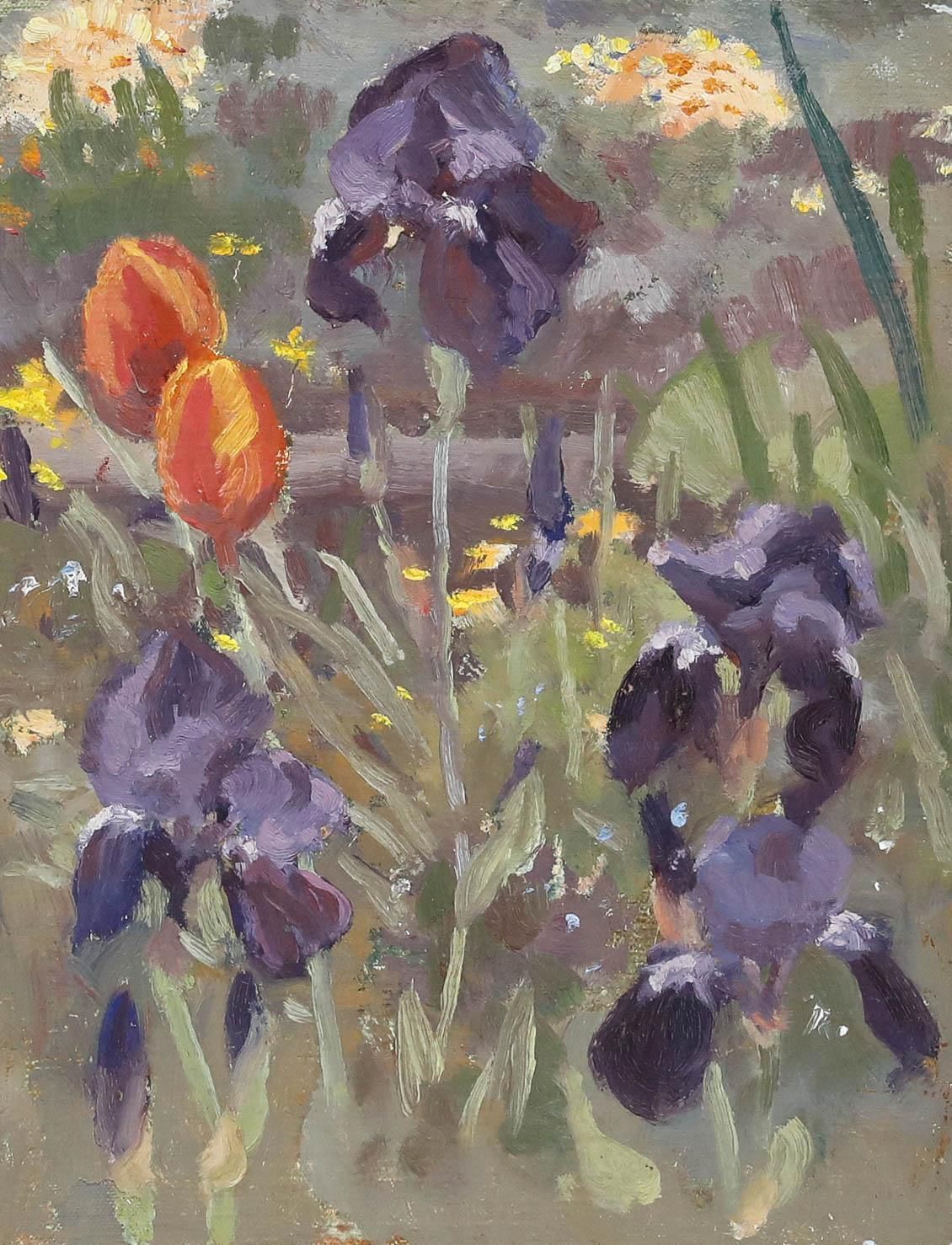Leslie Charles Boyce (1892 1989) Mid 20th Century Oil, Garden Flowers photo for sale