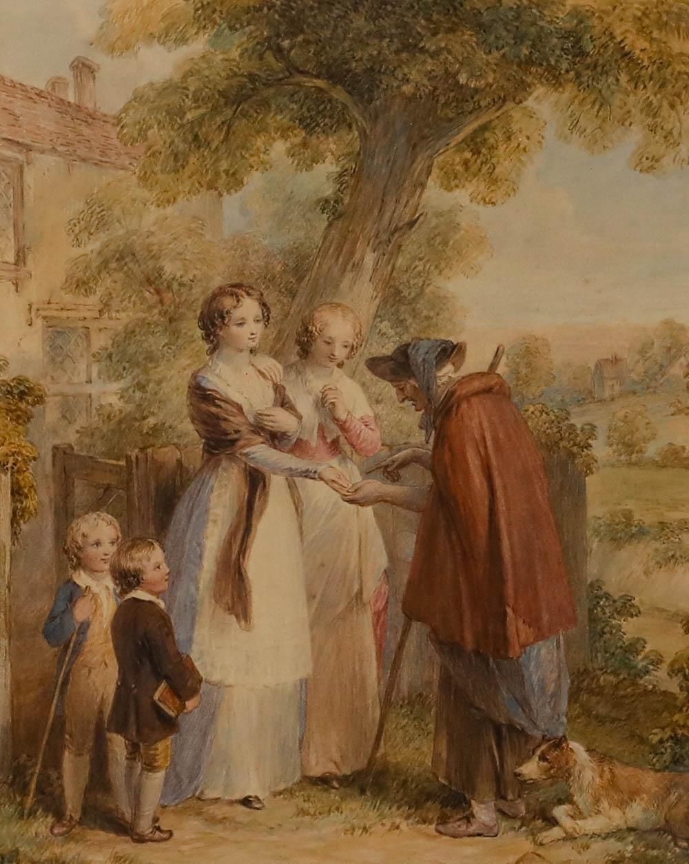 J.M. Wright (1777 1866) Watercolour, Illustration For 'The Vicar Of Wakefield' photo furniture