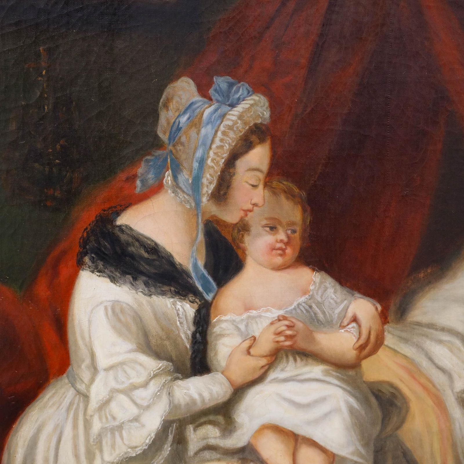 Ulysse Isnard After Achille Devéria (1800 1857) 1859 Oil, The Child's Lunch photo Art