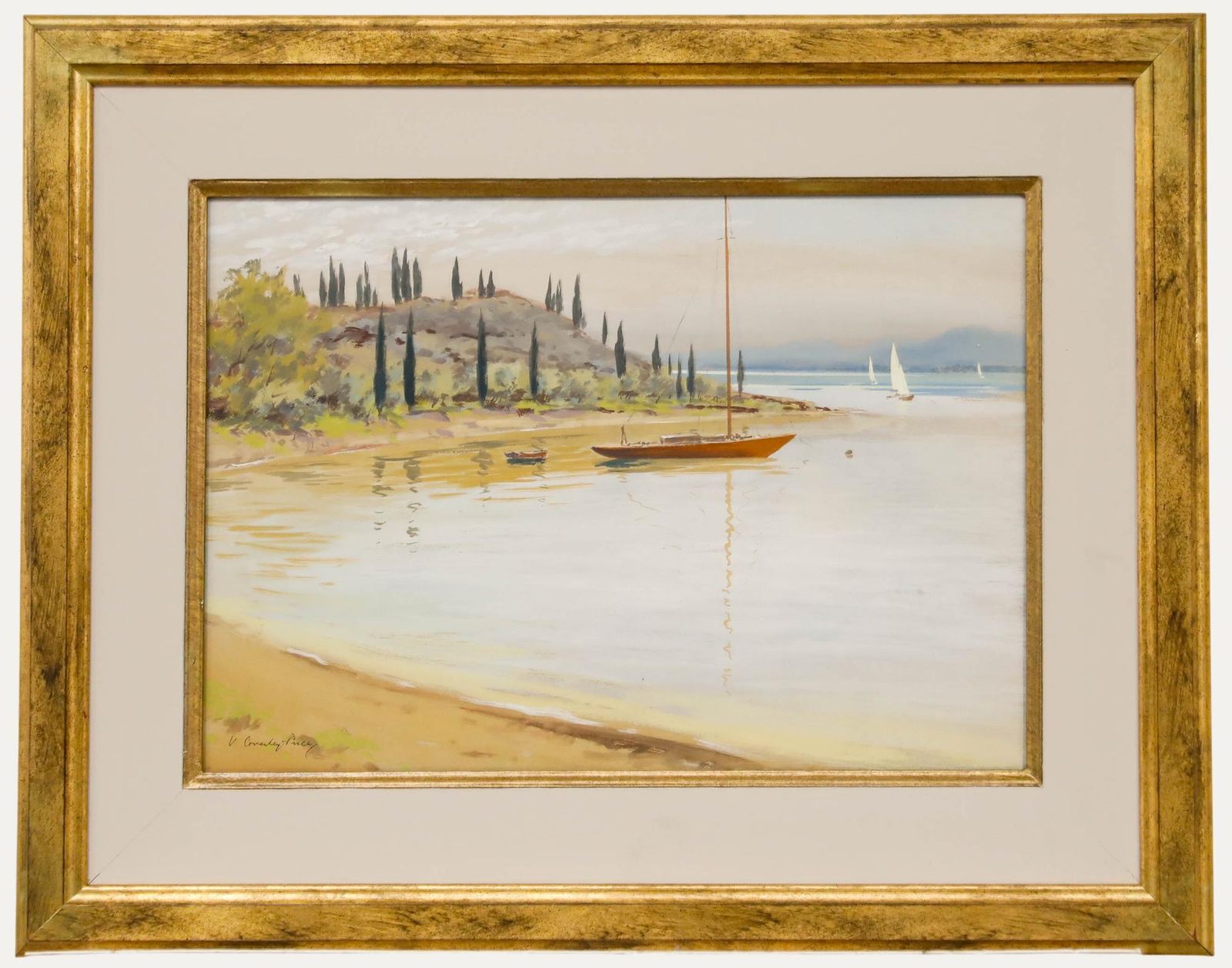 Victor Coverly Price (1901 1988) 20th Century Gouache, Lake Garda