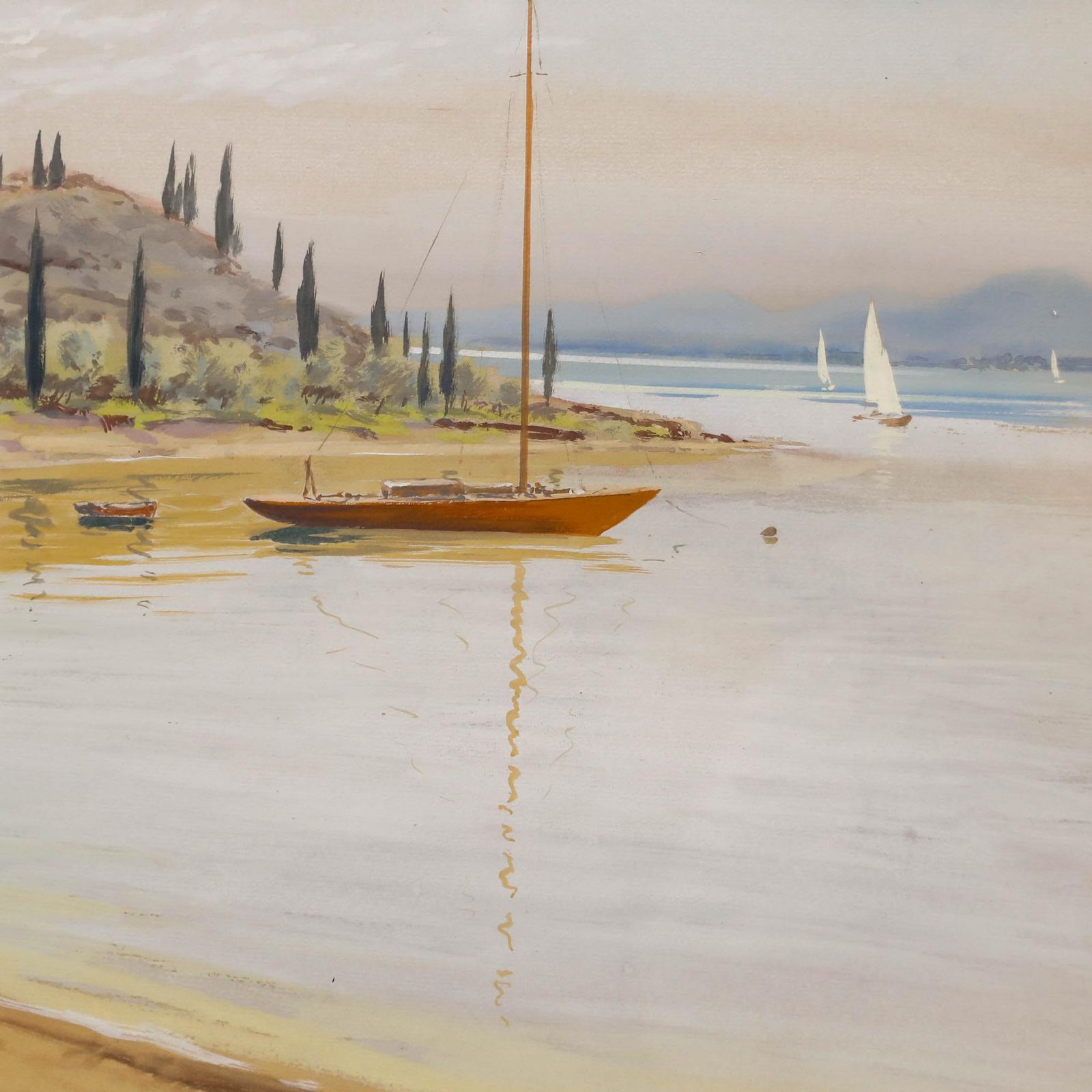 Victor Coverly Price (1901 1988) 20th Century Gouache, Lake Garda photo Art