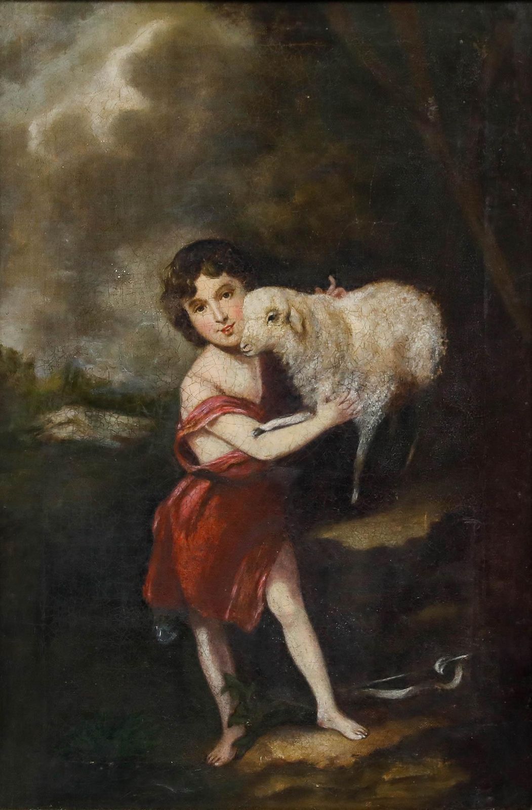 After Bartolome Esteban Murillo Oil, The Infant Saint John With The Lamb photo furniture