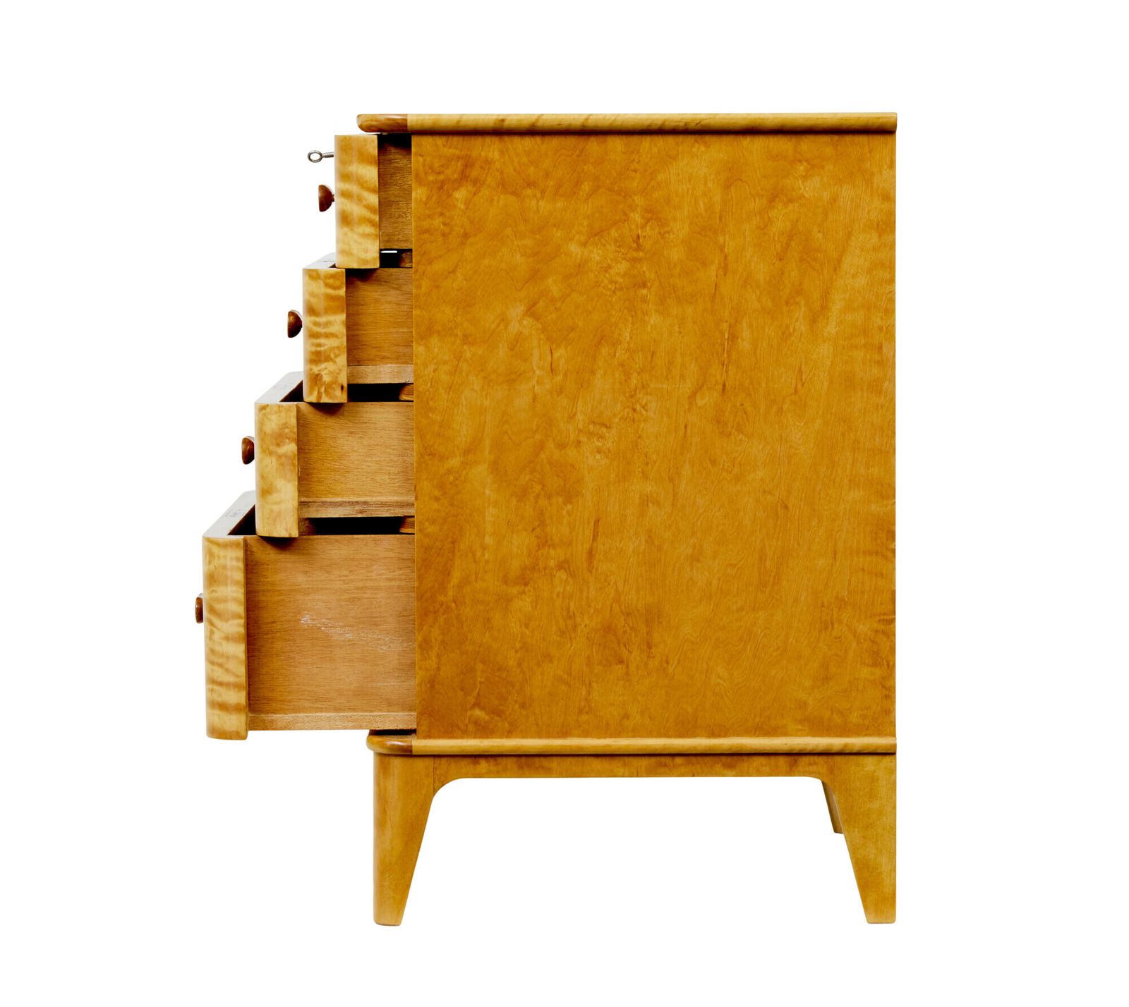 Small Mid Century Swedish Birch Chest Of Drawers By Bodafors photo for sale