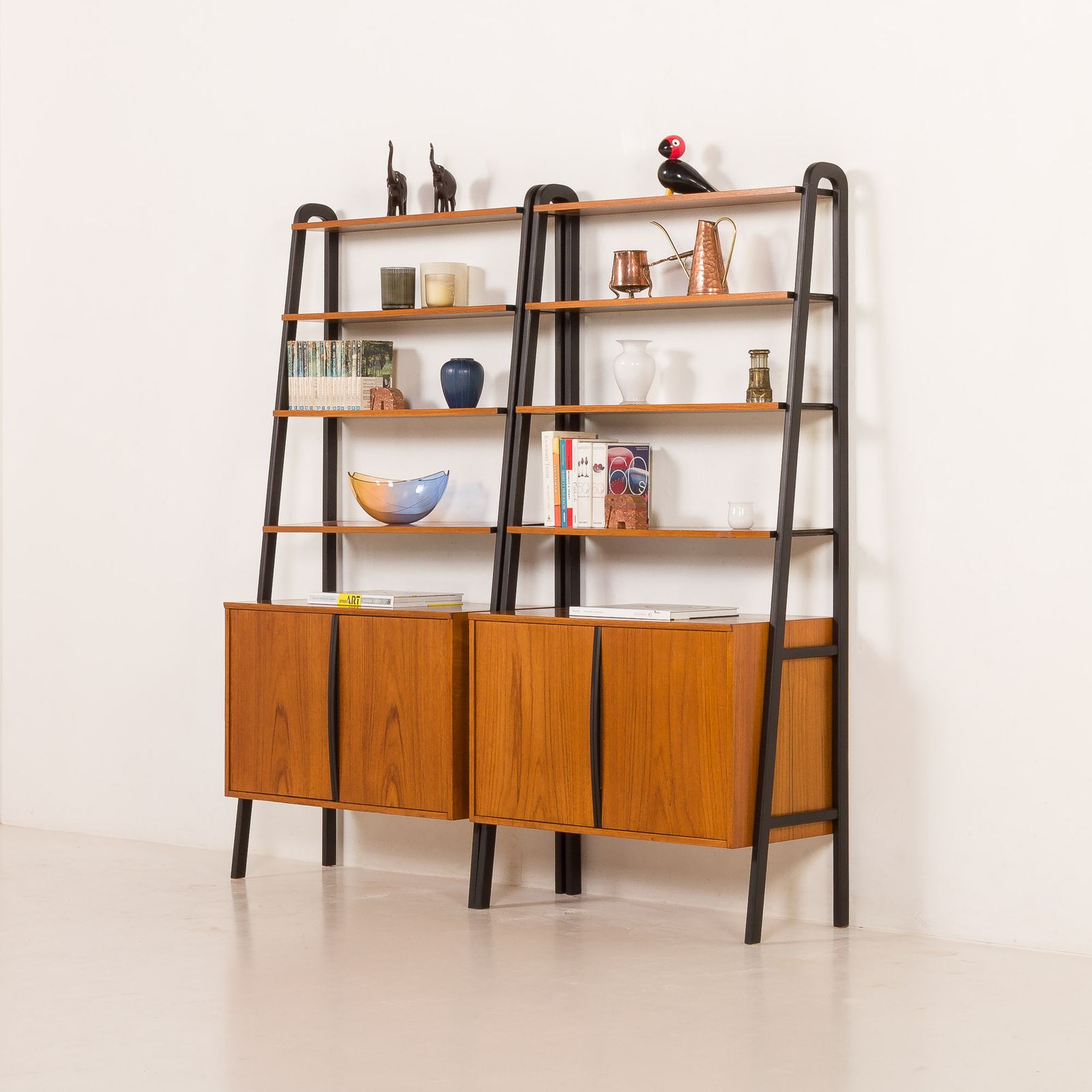 Mid Century Free Standing Two Parts Wall Unit By Brantorps, Sweden 1960s