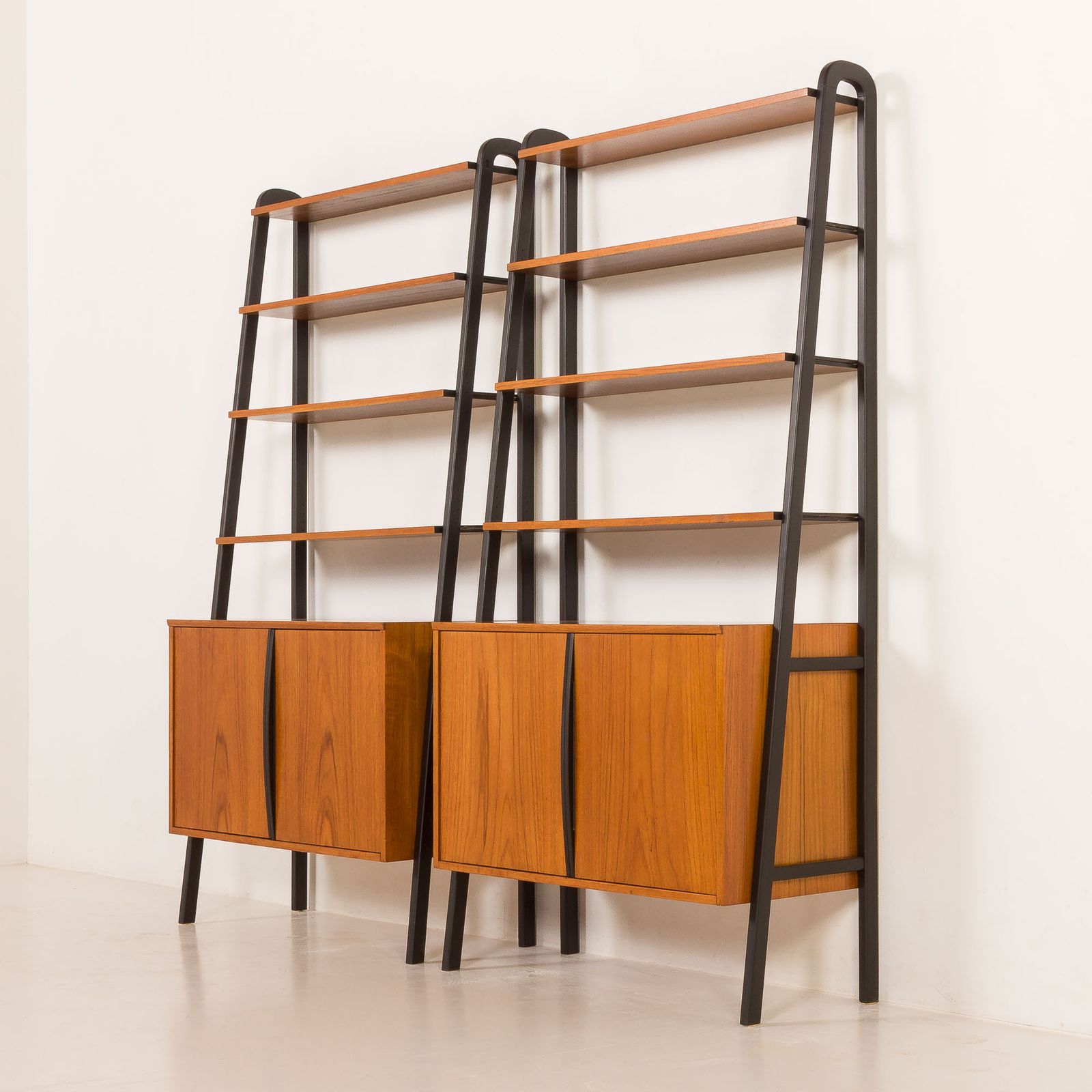 Mid Century Free Standing Two Parts Wall Unit By Brantorps, Sweden 1960s photo vintage