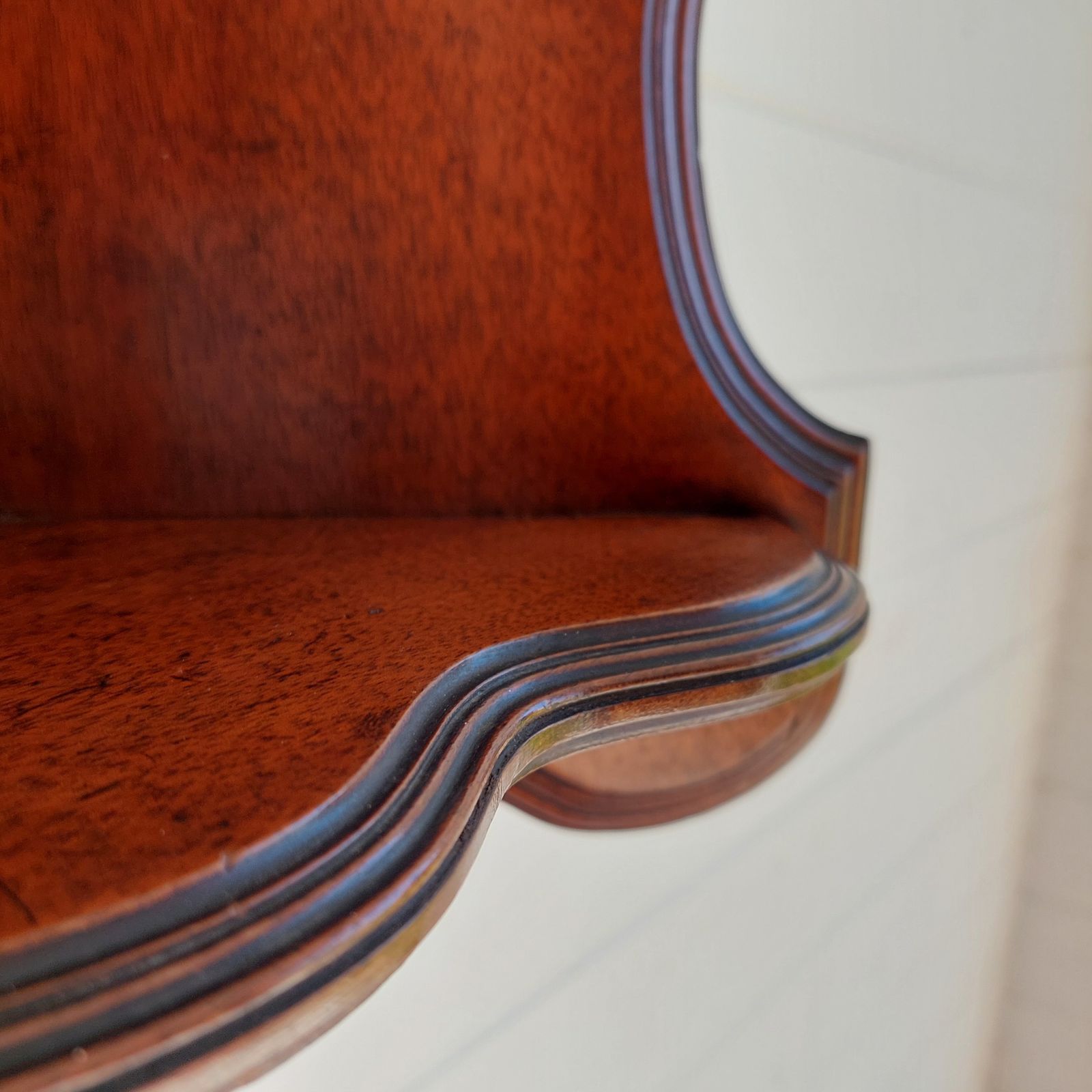 Furniture Antique Mahogany Corner Shelf Wall Shelving Hanging Shelf Unit 19th Century photo