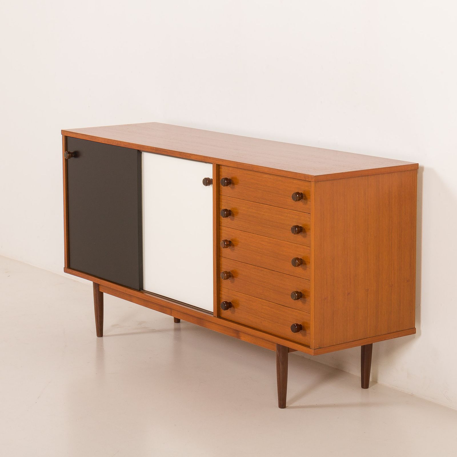 photo for sale Vintage Teak Sideboard In The Style Of Charlotte Perriand, 1970s