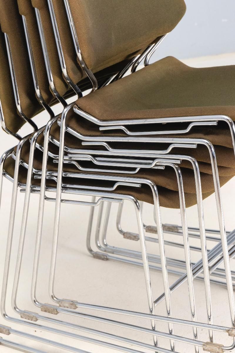 Set Van 7 Stapelstoelen Matrix, Thomas Tolleson, Jaren 1970, USA photo furniture