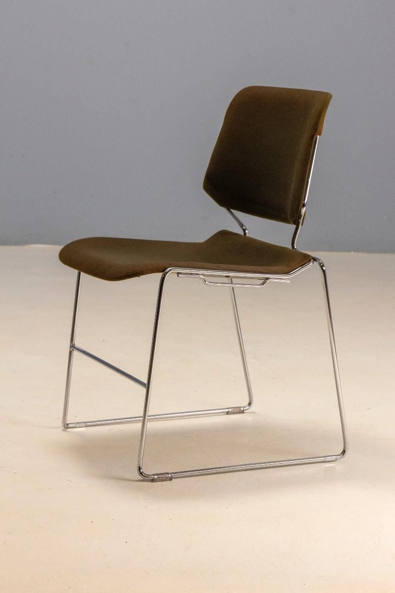 Set Van 7 Stapelstoelen Matrix, Thomas Tolleson, Jaren 1970, USA photo Meubels