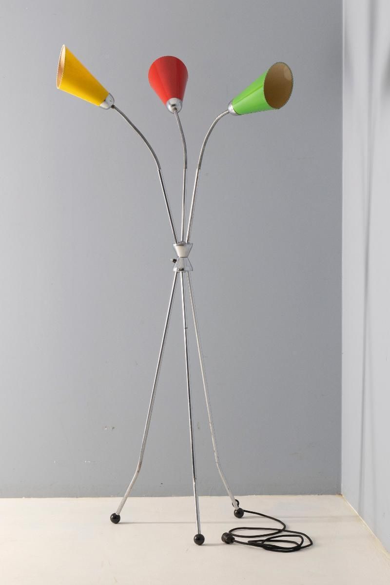 photo for sale Driearmsstaande Lamp, Lidokov, Jaren 1950–1960, Tsjecho Slowakije