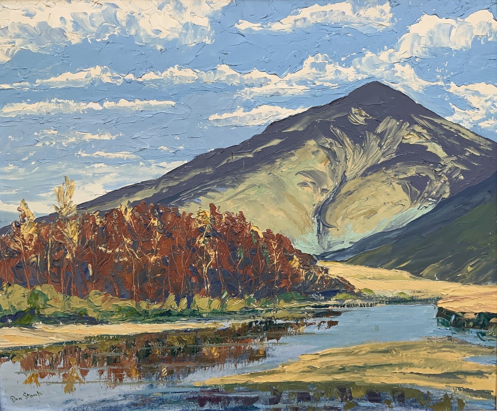 Scottish Impressionist Impasto Oil Painting Mountainous Landscape Mid Century photo for sale