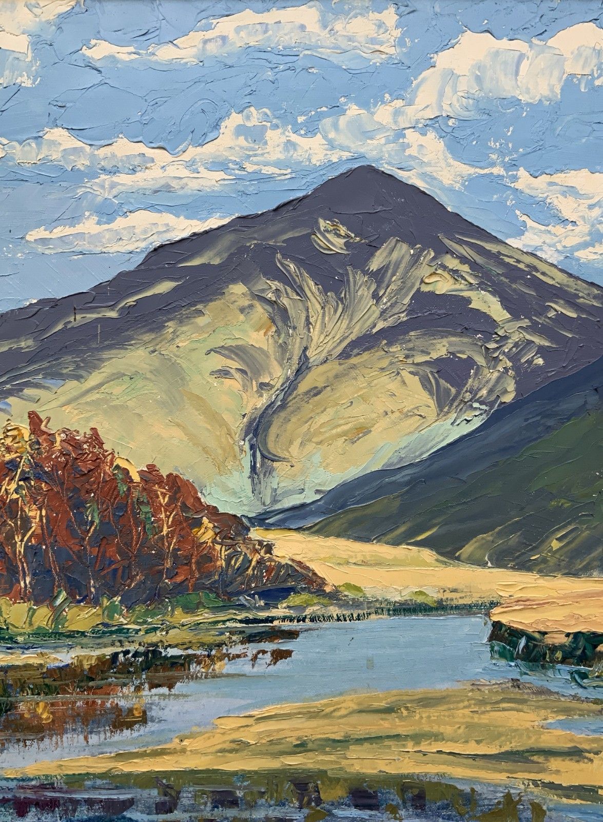 Scottish Impressionist Impasto Oil Painting Mountainous Landscape Mid Century photo 299.0