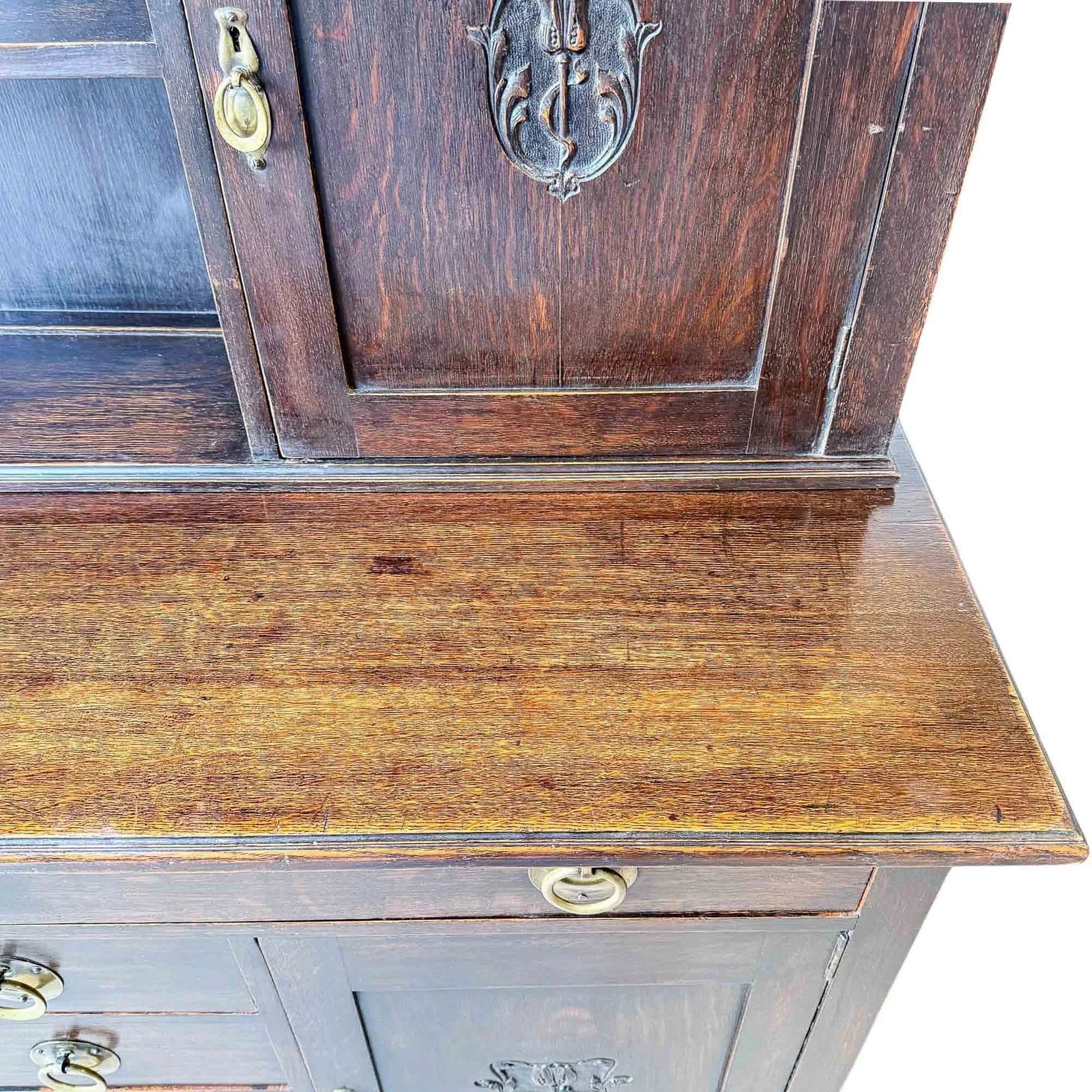 Furniture Arts And Crafts Oak Dresser, 1800s photo