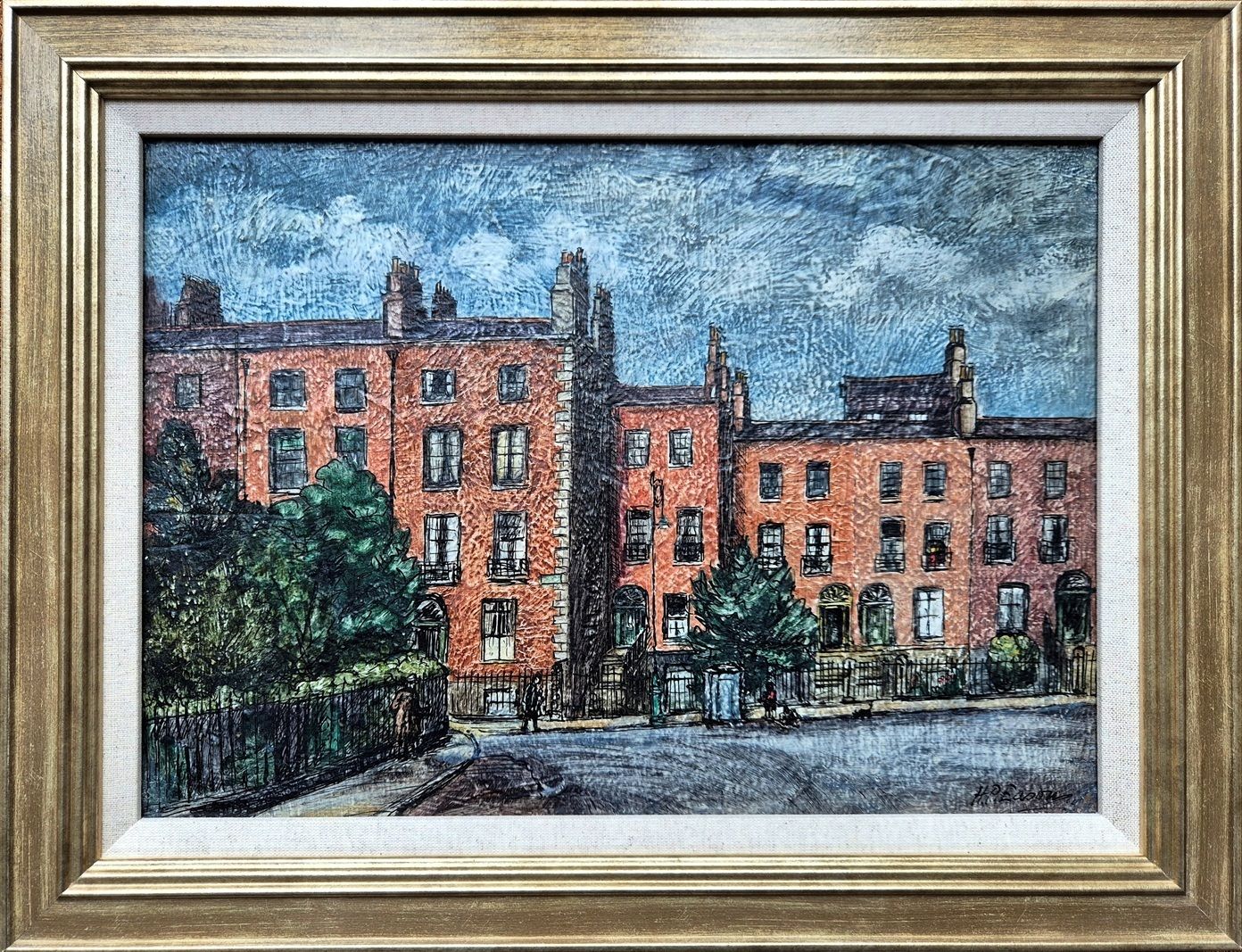 Hertha Phyllis Eason – ‘Mount Street Crescent, Dublin’ (Framed Oil Painting)