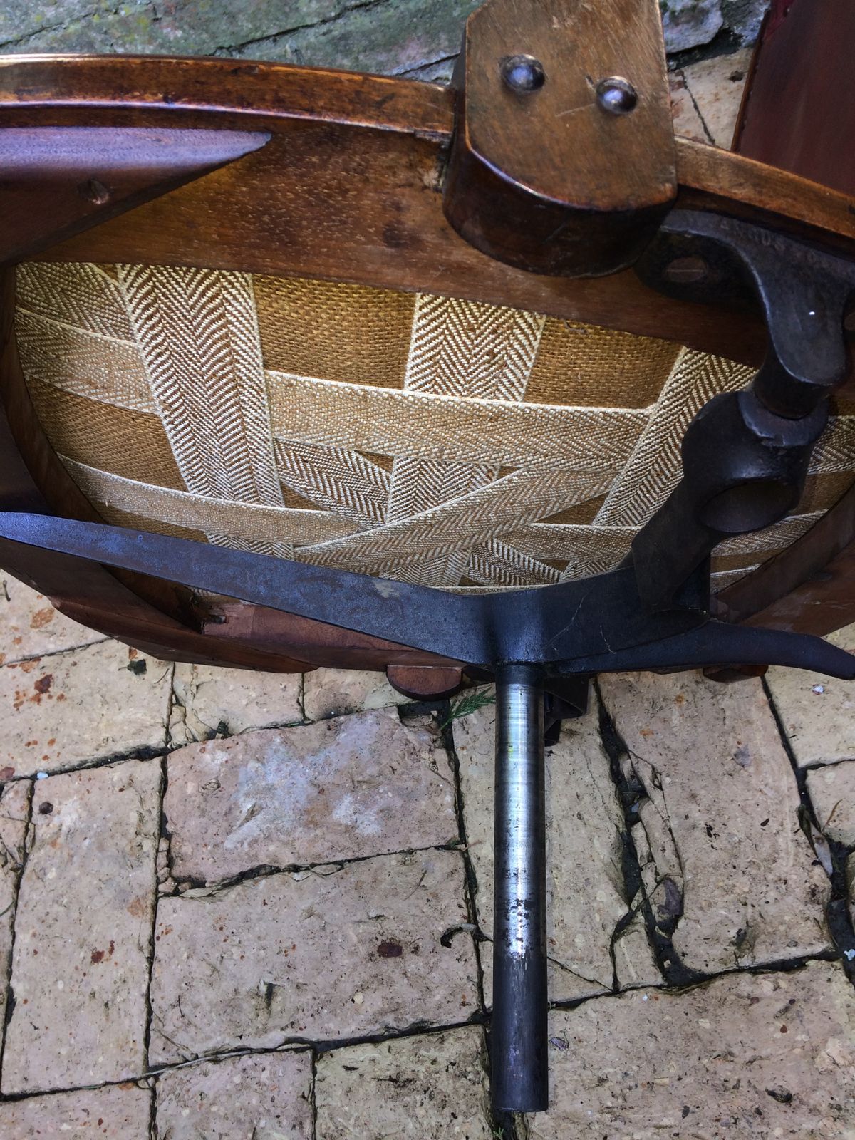 Furniture Edwardian Walnut  And Leather Desk Chair By W Angus And Co London. photo