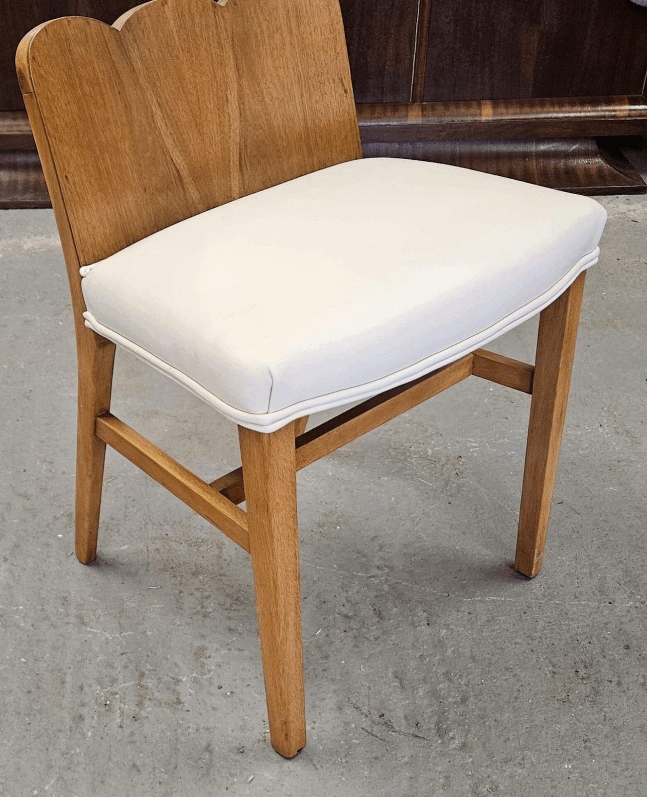 Art Deco Bedroom Chair With Cloud Shape Back And Newly Upholstered photo vinterior