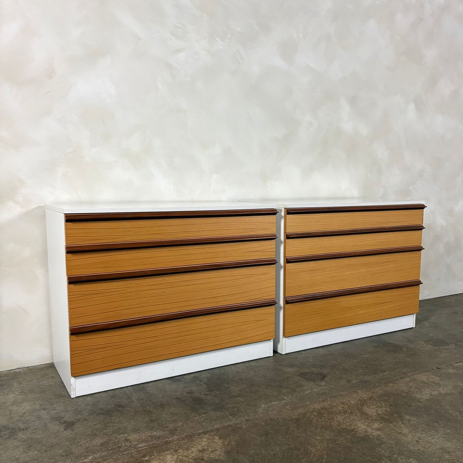 Chest Of Drawers White & Teak Mid Century Retro Mcm photo furniture