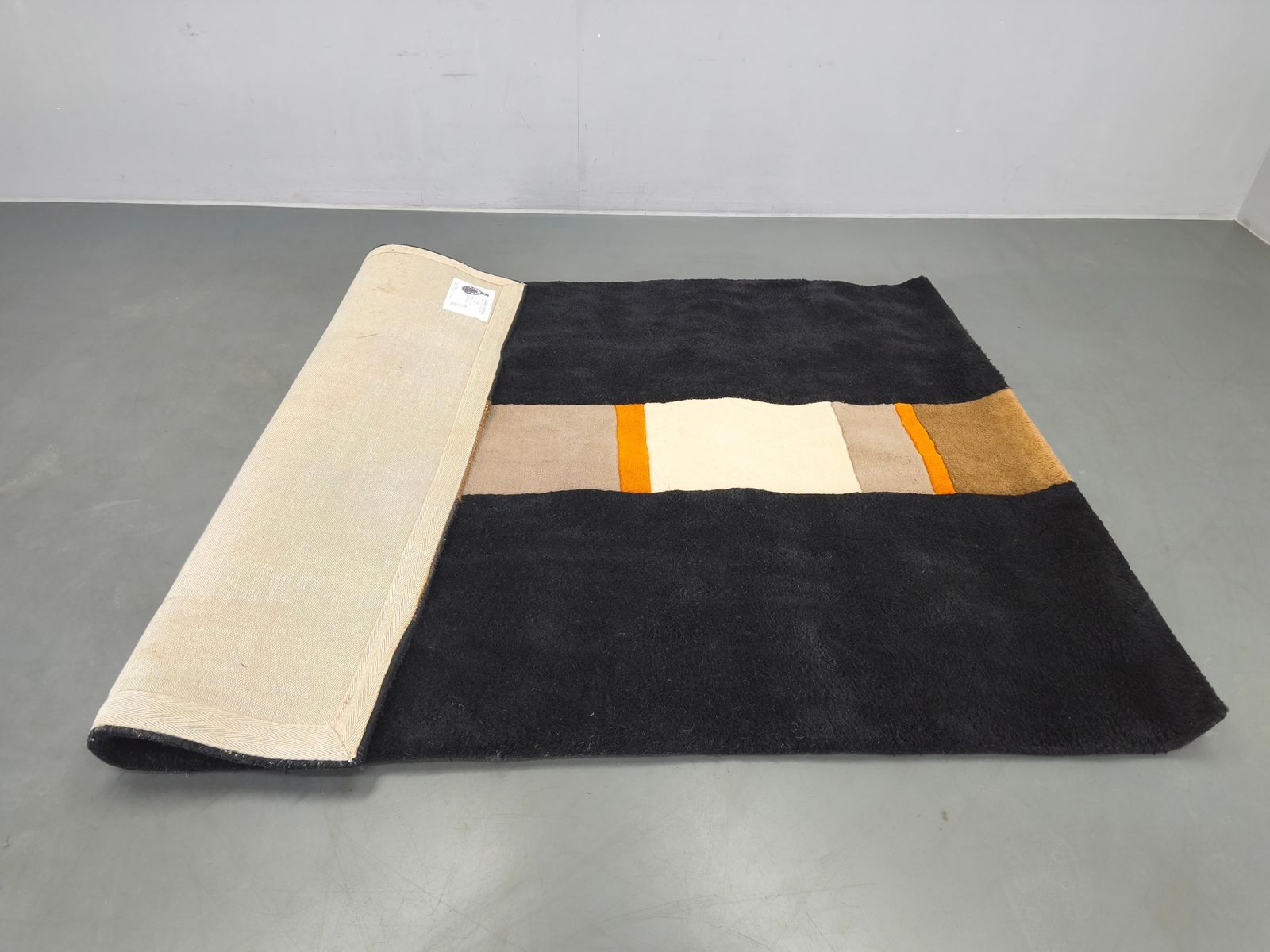 Danish Hand Tufted Wool Rug By C. Olesen, Graphic Design, 1990s photo vinterior