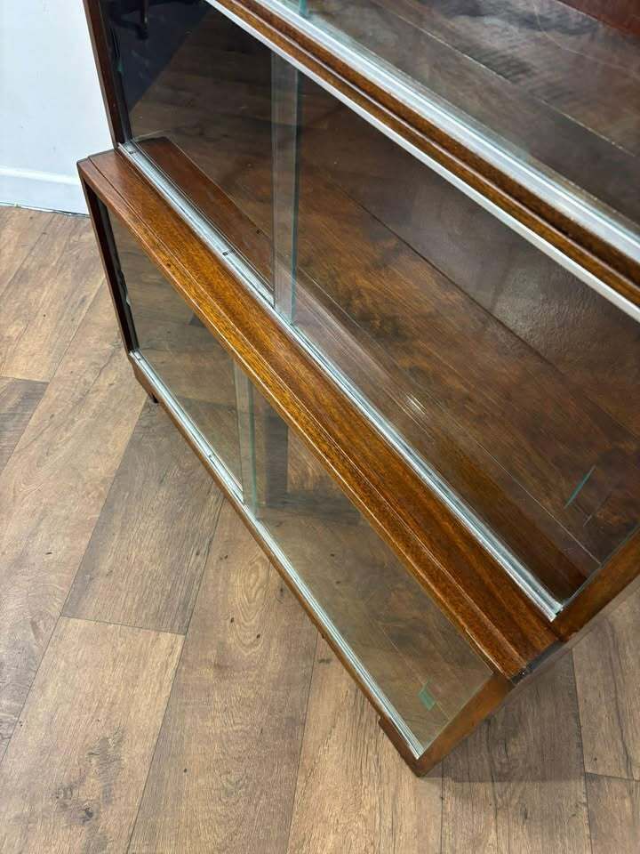 Minty Oxford Mid Century Library Oak Glazed Six Tier Bookcase photo furniture