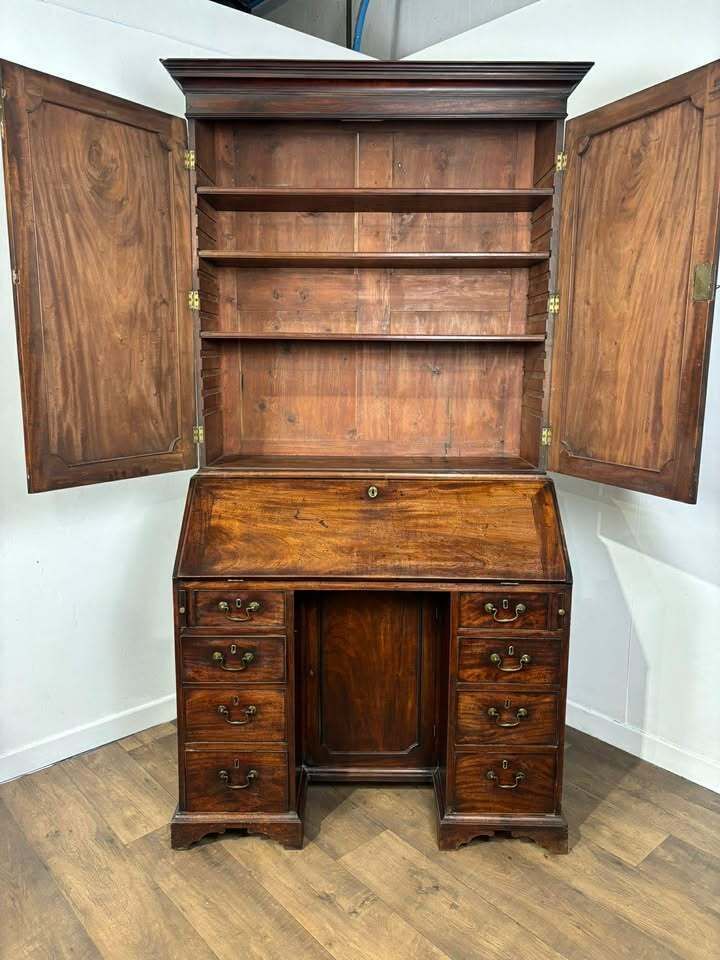 photo furniture Georgian Mahogany Kneehole Bureau Bookcase