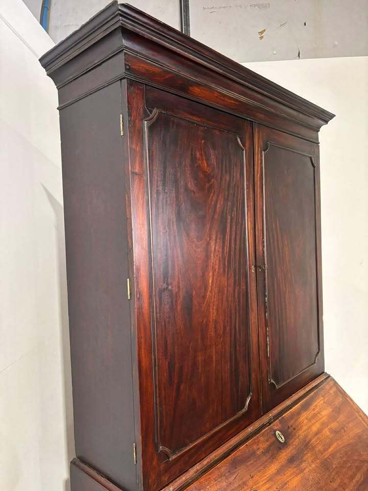 photo for sale Georgian Mahogany Kneehole Bureau Bookcase