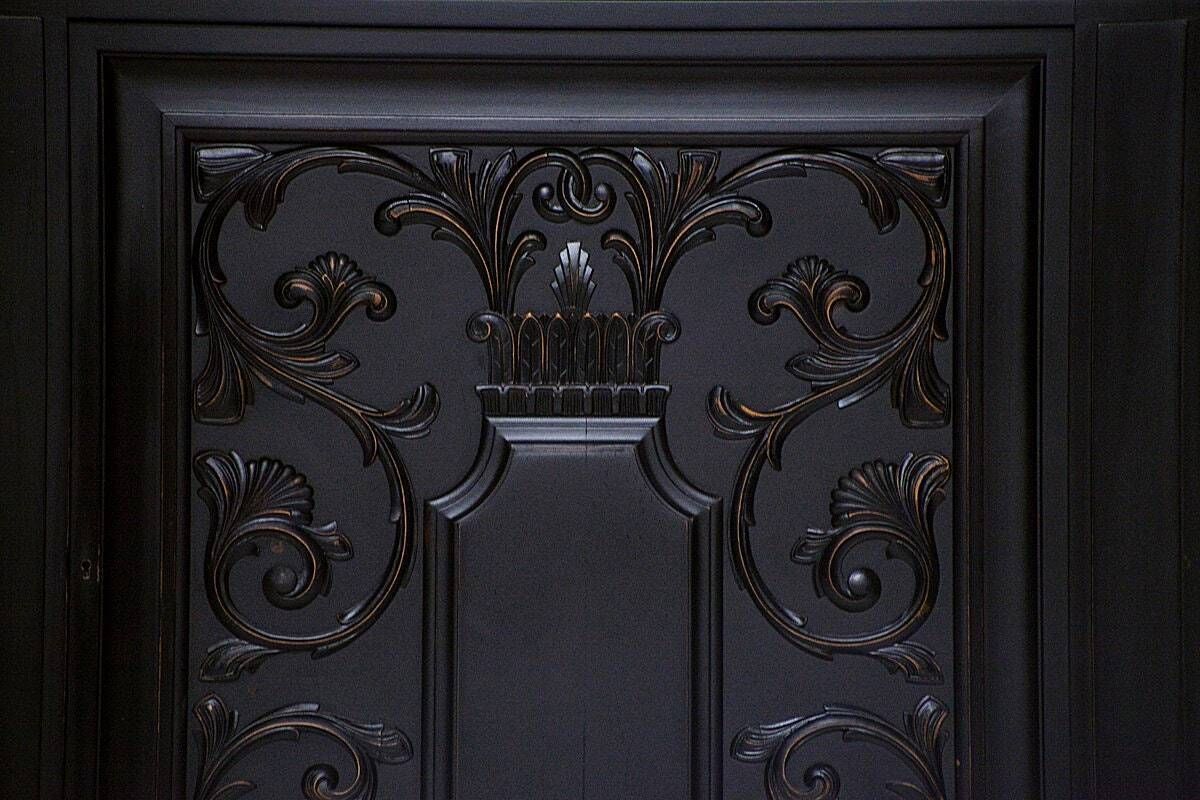 photo furniture Large Ornately Carved, Storage Cabinet Or Sideboard By Bodafors