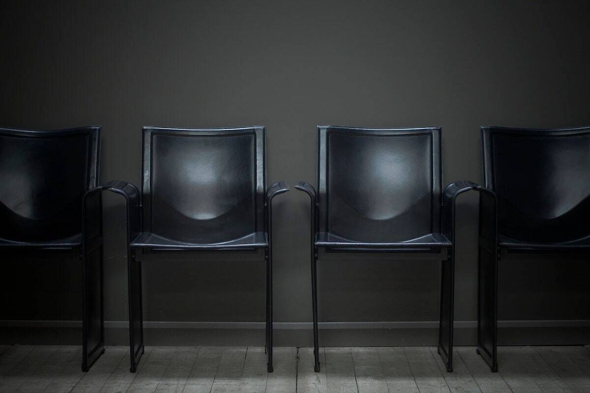 Original Black Leather Dining Chairs By Tito Agnoli For Matteo Grassi