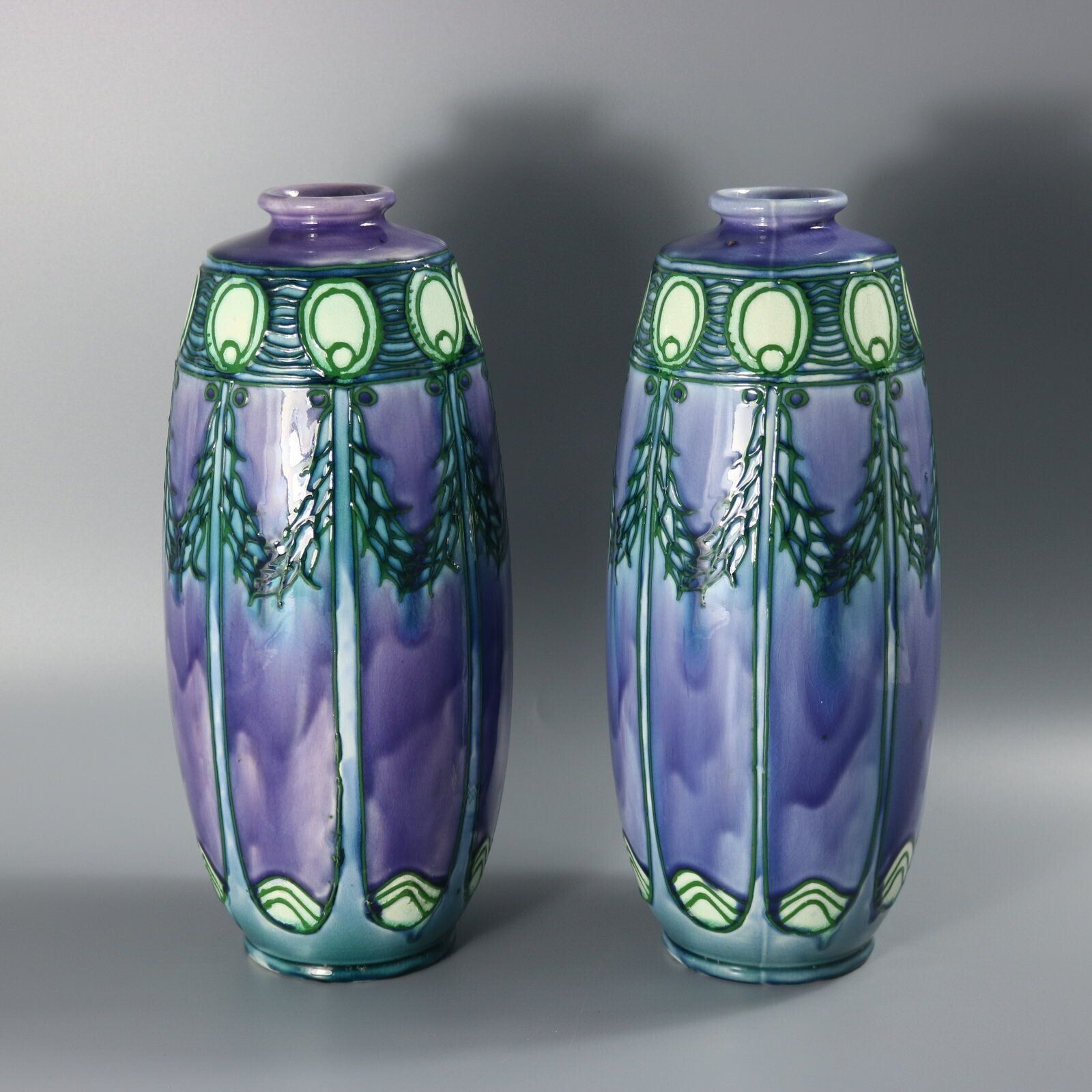 Pair Of Minton Secessionist Purple No.1 Vases photo furniture
