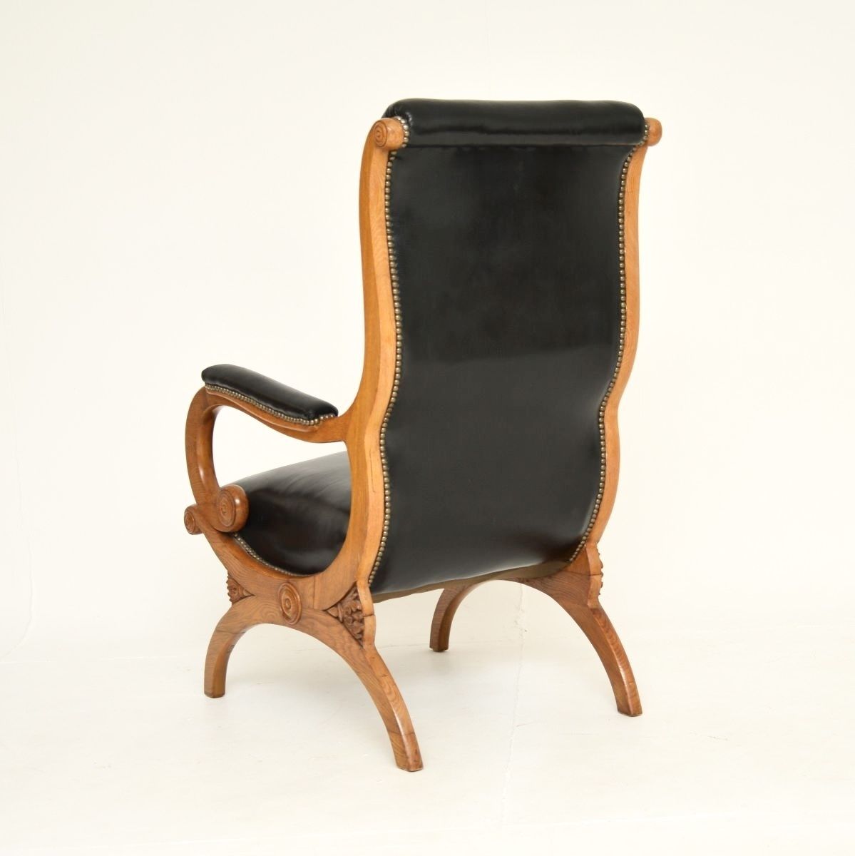photo for sale Antique Regency Period Leather Slipper Armchair
