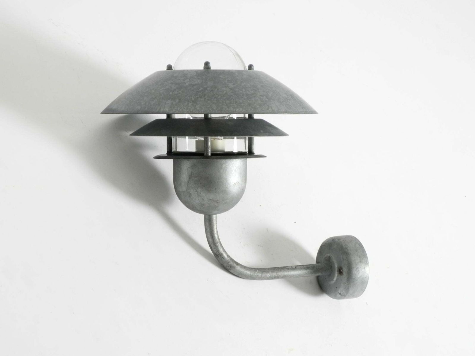 1990s Danish Nordlux Outdoor Lamp Made Of Galvanized Steel And Glass Shade photo for sale