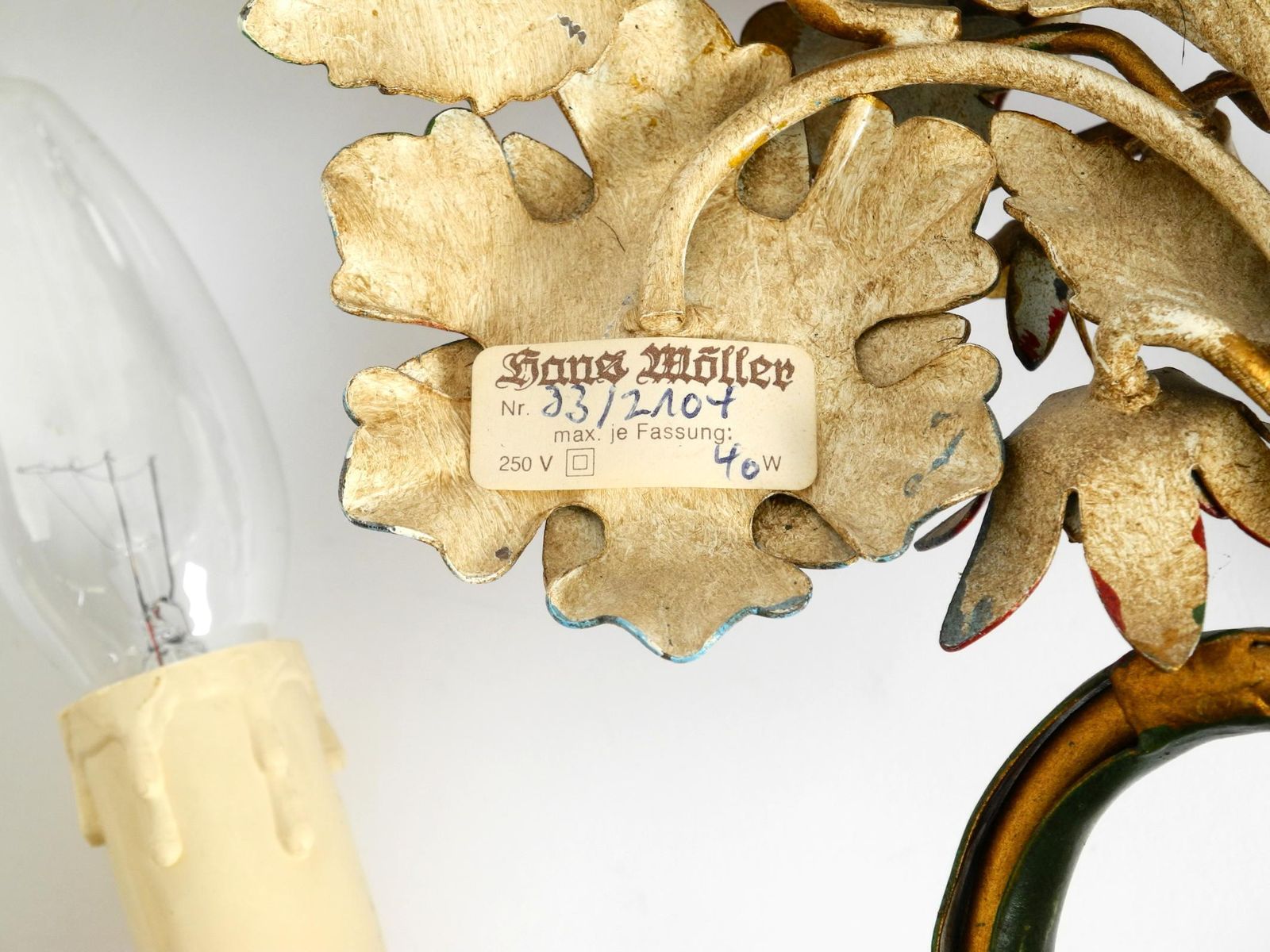 photo buy A Pair Of Beautiful 60s Hand Painted And Gilded Metal Wall Lamps By Hans Möller