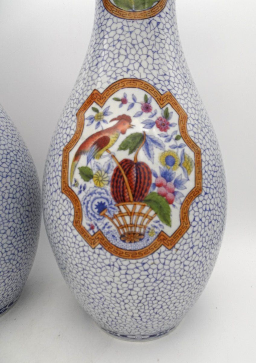 Antique Japanese Porcelain Vases From Petrus Regout Maastricht, Holland, 1890s, Set Of 2 photo furniture