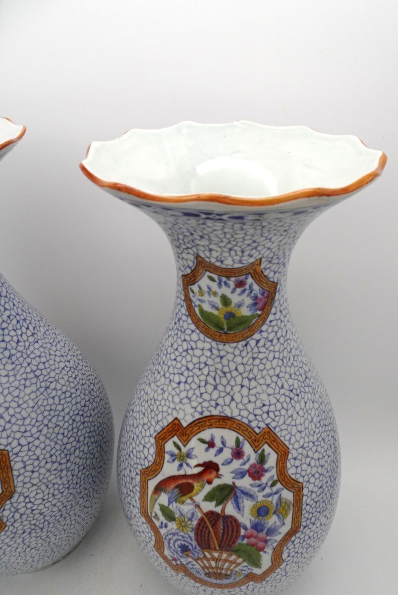 Antique Japanese Porcelain Vases From Petrus Regout Maastricht, Holland, 1890s, Set Of 2 photo for sale