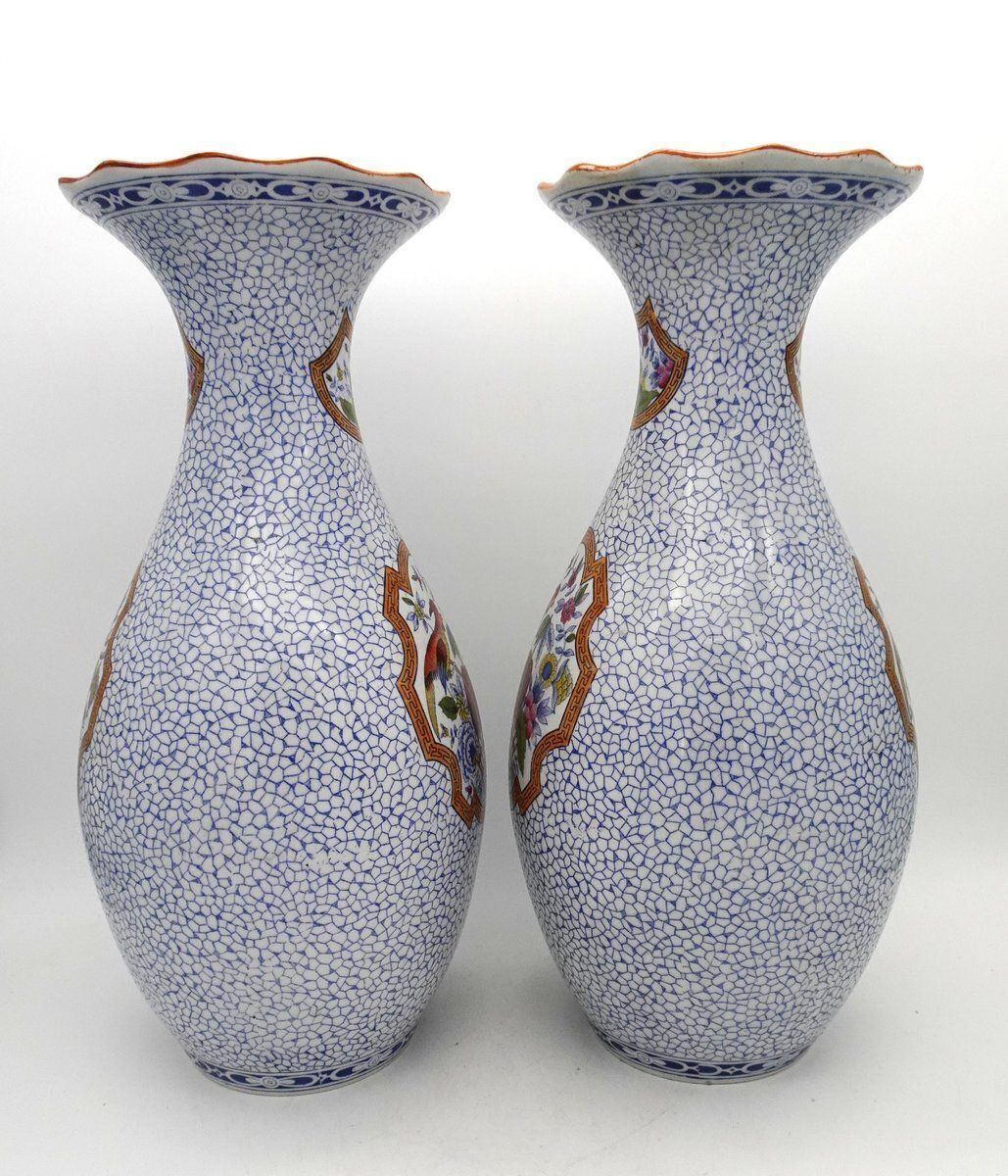 Antique Japanese Porcelain Vases From Petrus Regout Maastricht, Holland, 1890s, Set Of 2 photo Home Decor
