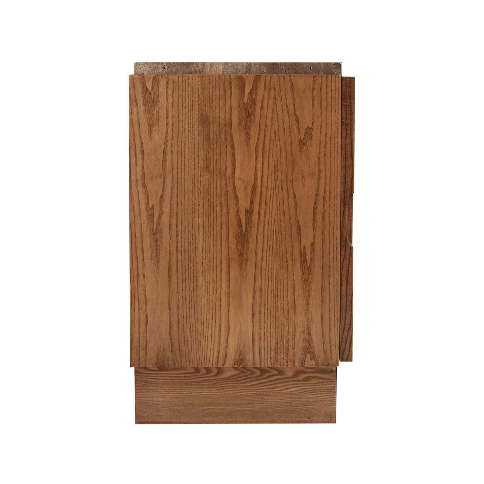 Contemporary Solid Oak Wood And Travertine Pair Of Italian Sideboards photo Furniture