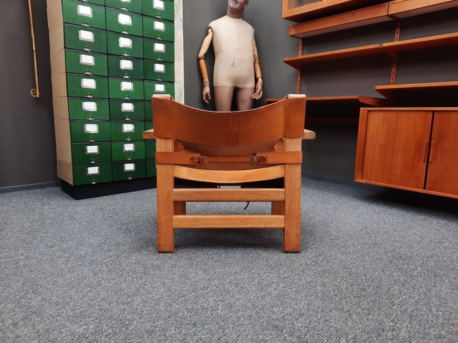 Vintage Armchair In Oak And Leather By Børge Mogensen, 1960s photo vinterior