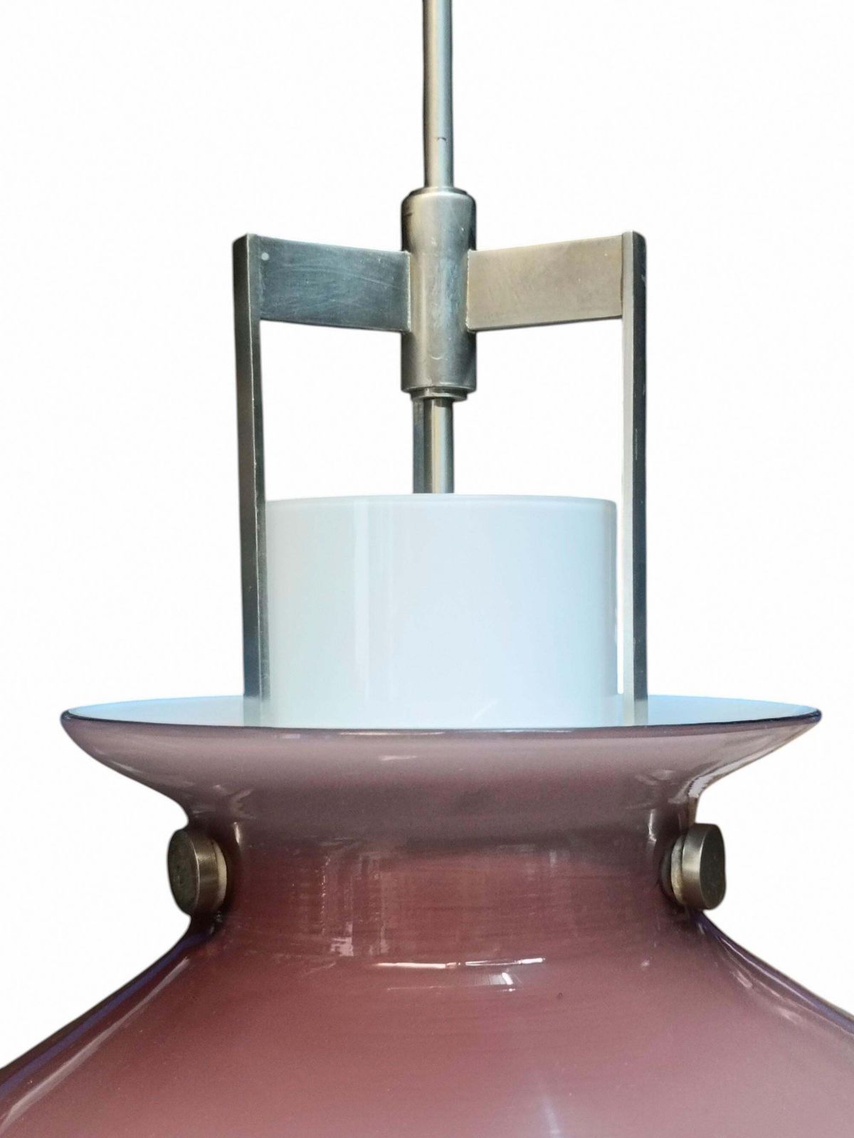 Paolo Caliari For Venini Mauve Glass Chandelier, Italy 1960s photo for sale