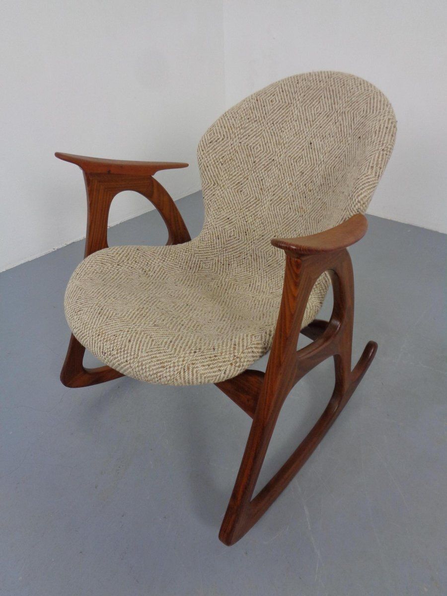 Teak Rocking Chair By Aage Christiansen For Erhardsen & Andersen, Denmark, 1960s photo vinterior