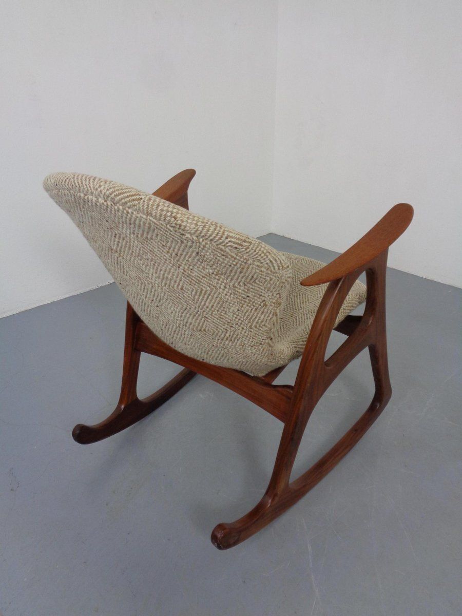 Teak Rocking Chair By Aage Christiansen For Erhardsen & Andersen, Denmark, 1960s photo vintage