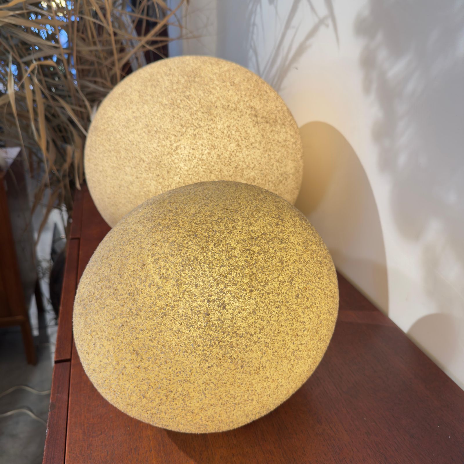 Vintage Set Of Two "Moon Rock" Floor Lamps Designed By Andre Cazenave, 1970s photo vinterior
