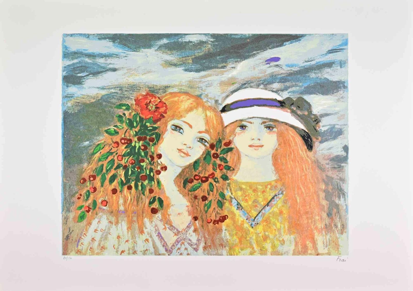 Felicita Fraitwo Girls   Lithograph By Felicita Frai   1980s1980s