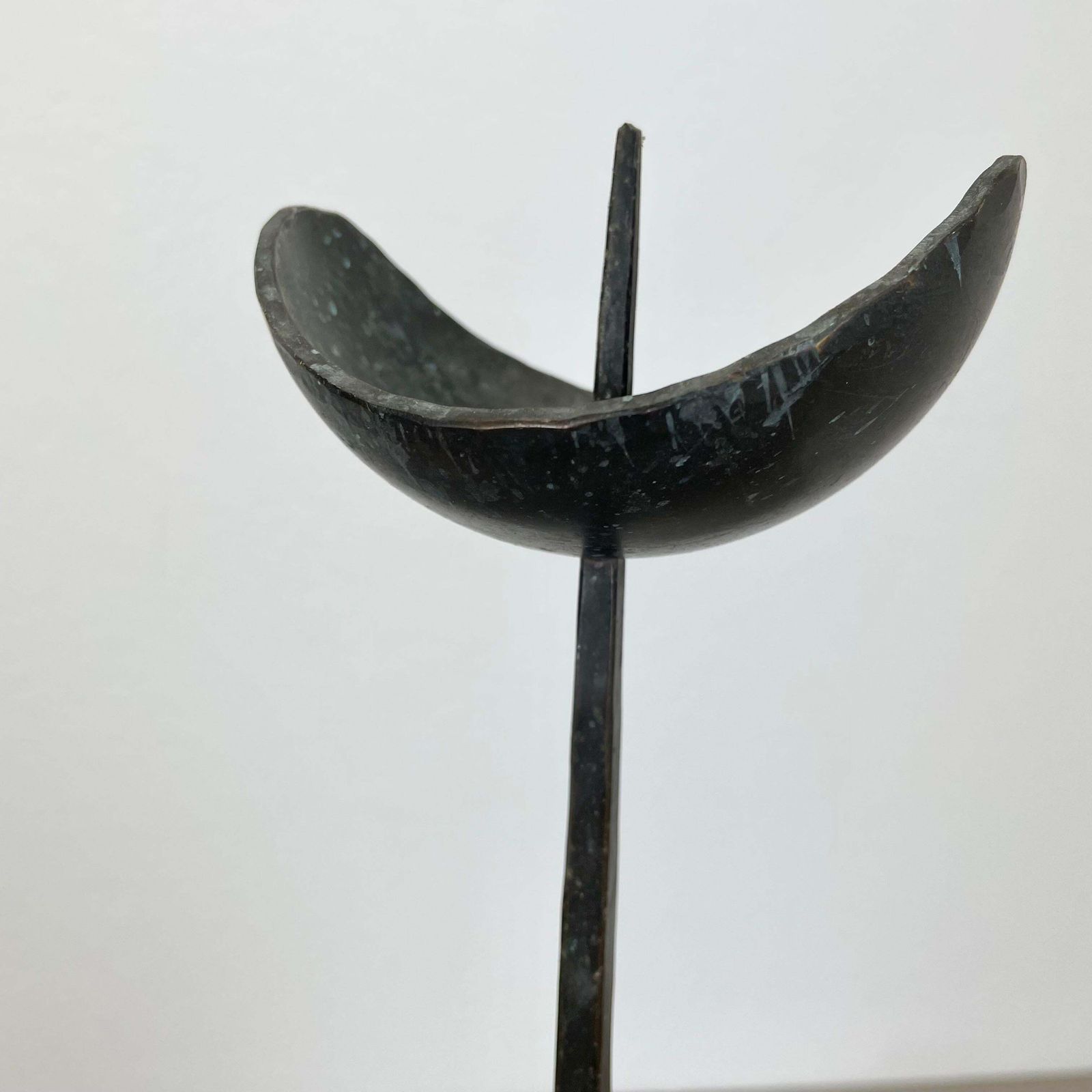 Large 47cm Brutalist Cast Iron Candleholde By Manfred Bergmeister, Germany 1970 photo 619.0