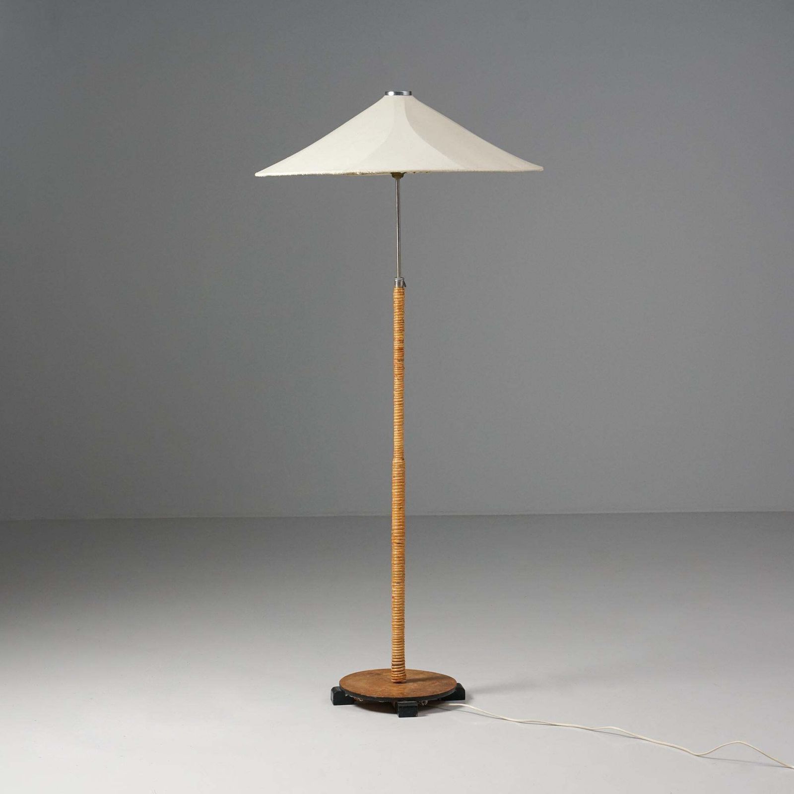 Scandinavian Modern Rattan Floor Lamp, Finland, 1930s photo furniture