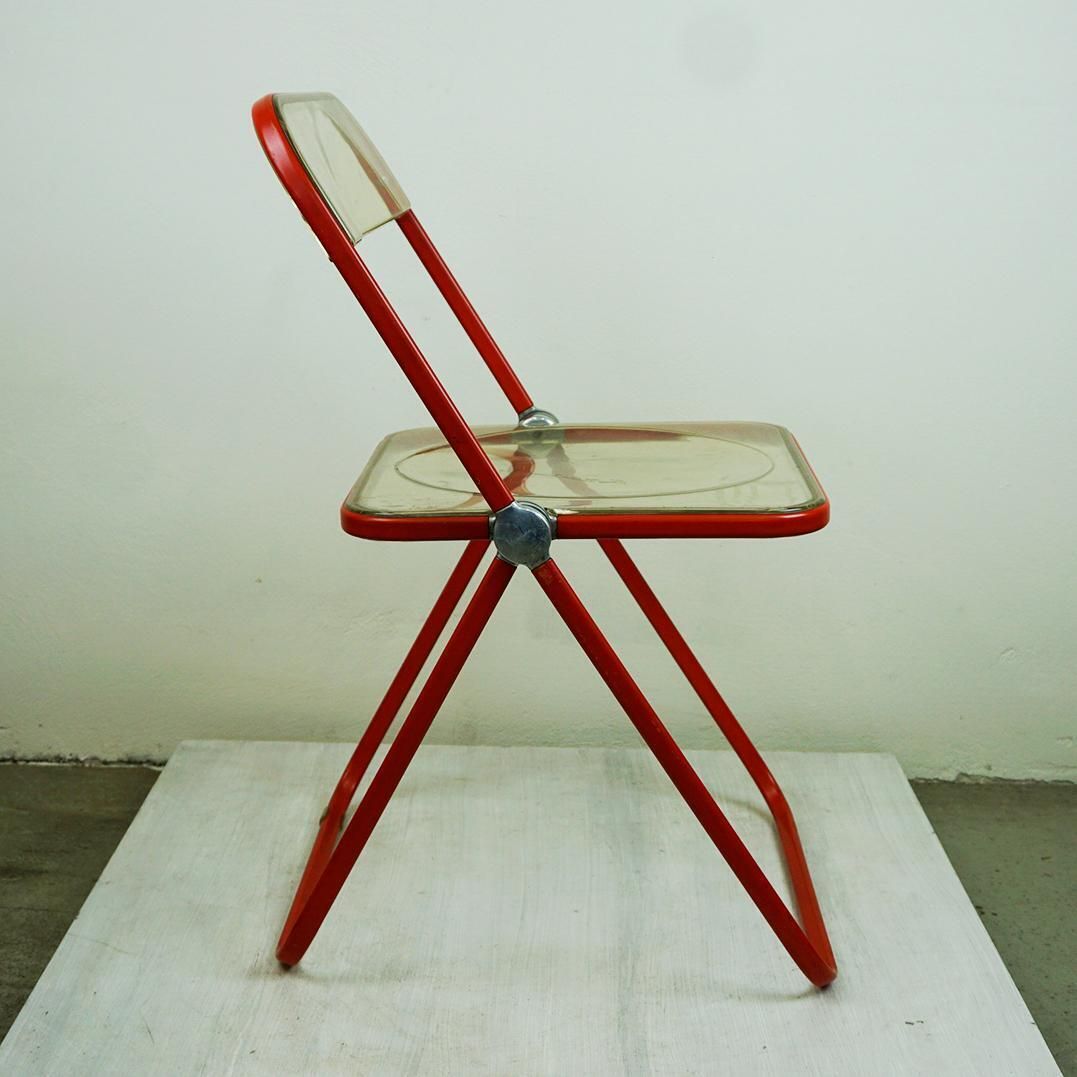 Red Plia Lucite Folding Chair By G. Piretti For Castelli Italy photo buy