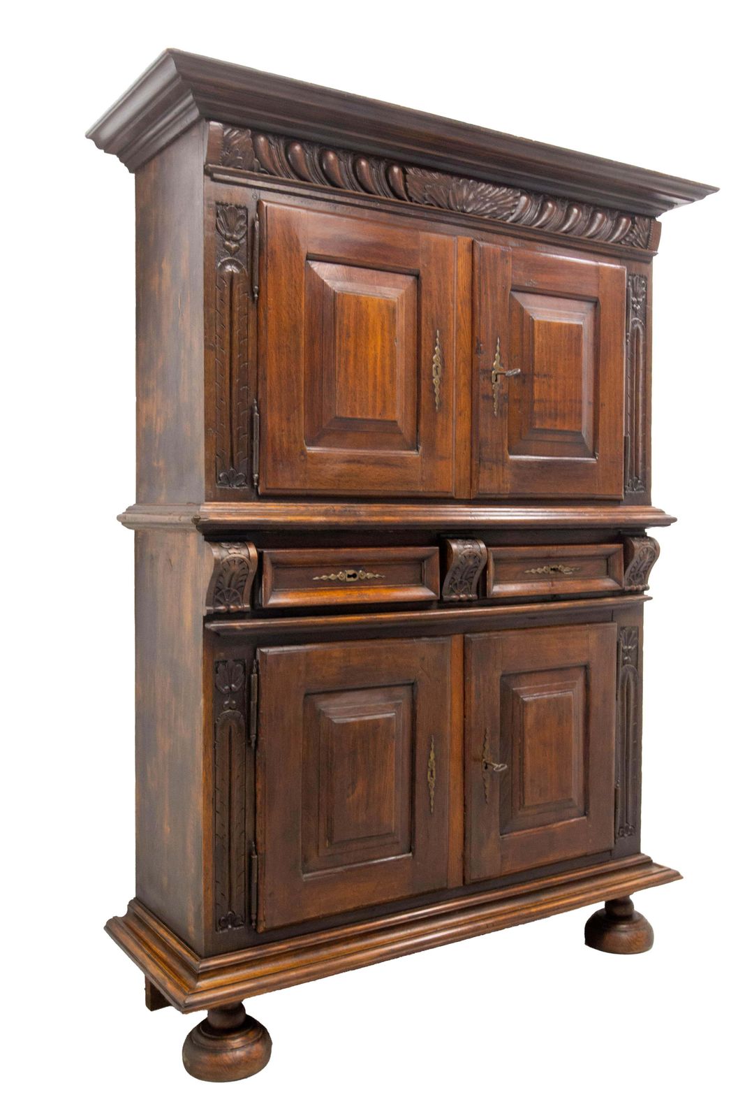 Spanish Oak Cabinet Deux Corps Buffet Gothic Revival, Late 19th Century photo vinterior